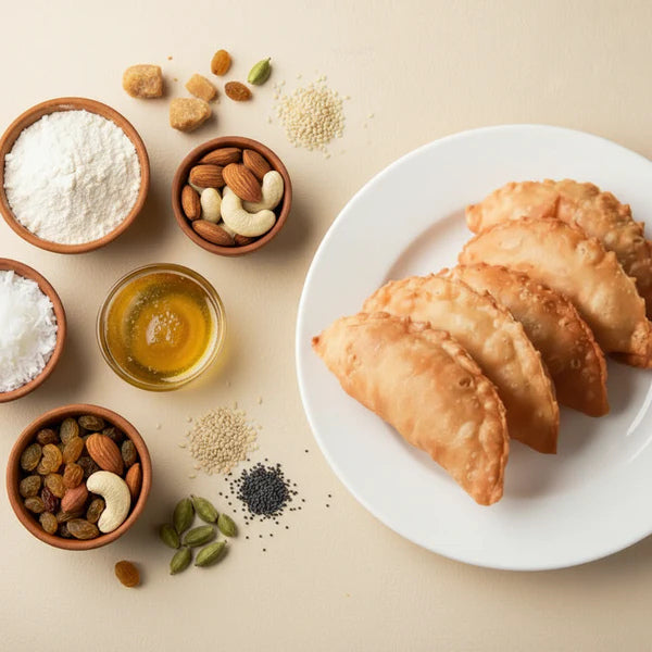 Ghujia (Khoya Dry Fruit Dumpling)