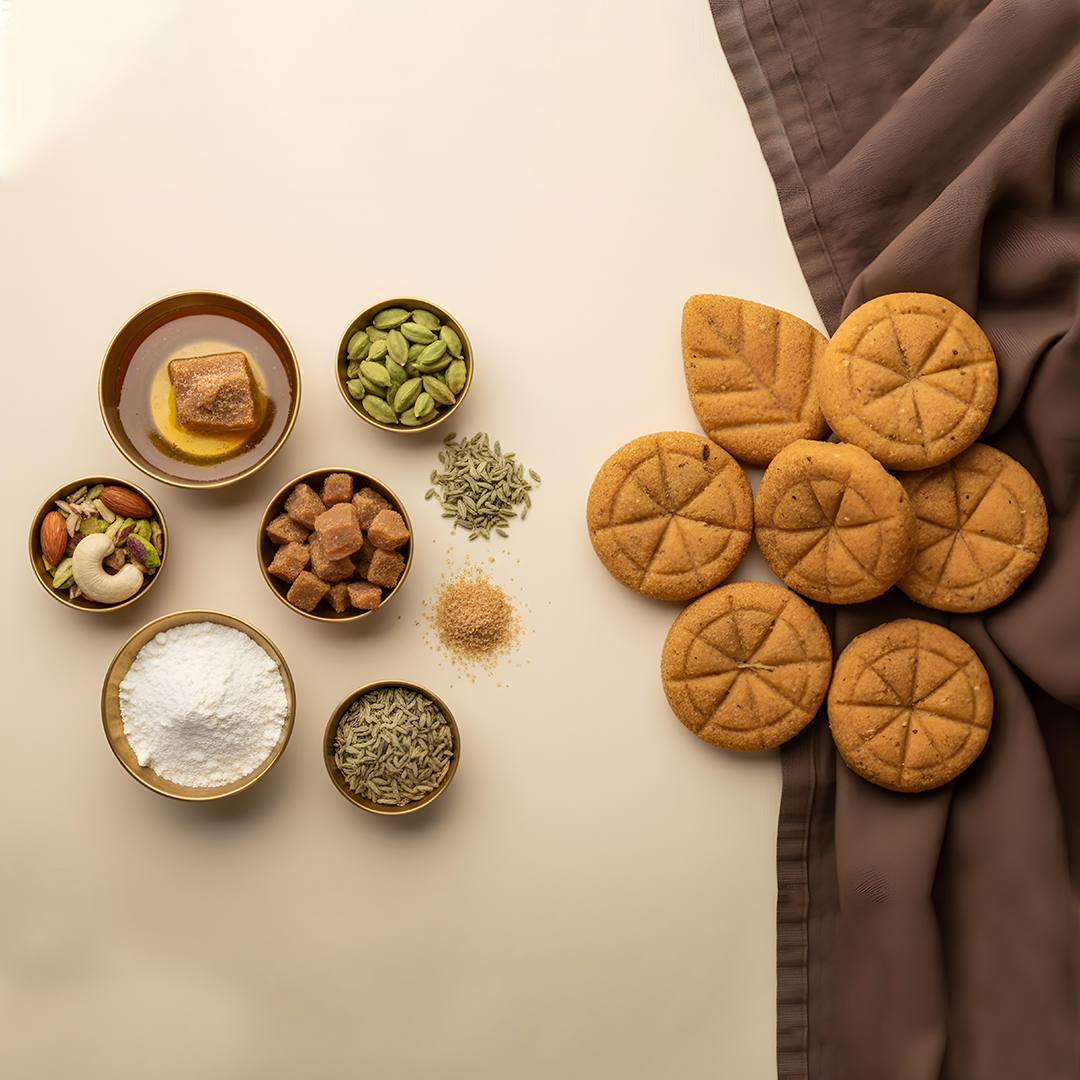 Thekua (Whole Wheat Jaggery Cookie)