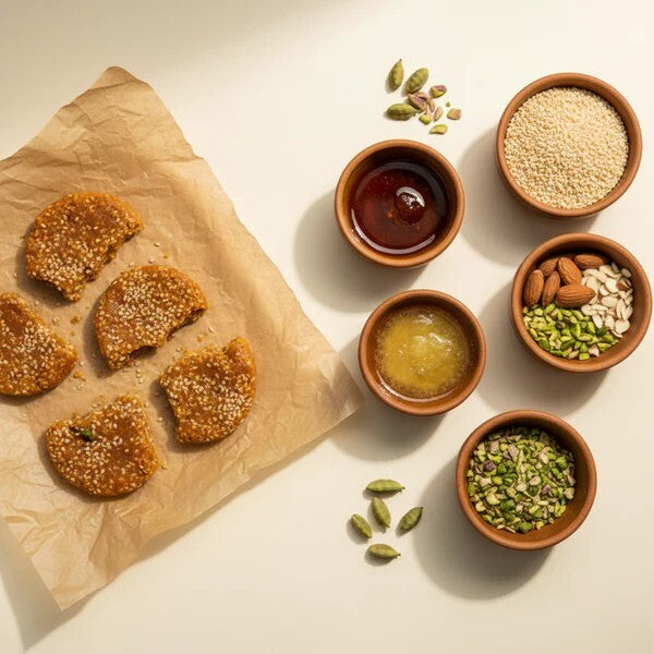 Tikri (Sesame-Jaggery Brittle)