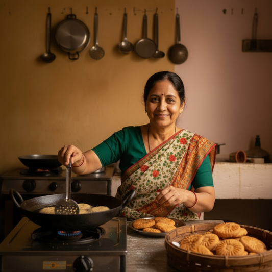 Thekua (Whole Wheat Jaggery Cookie)