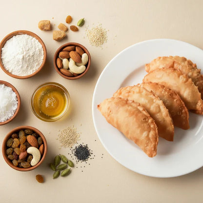 Ghujia (Khoya Dry Fruit Dumpling)