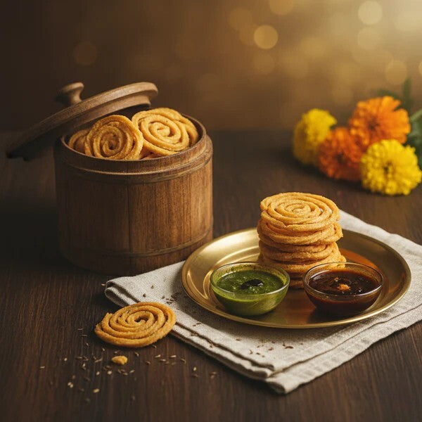 Murukku (Twisted Rice & Dal Crunch)
