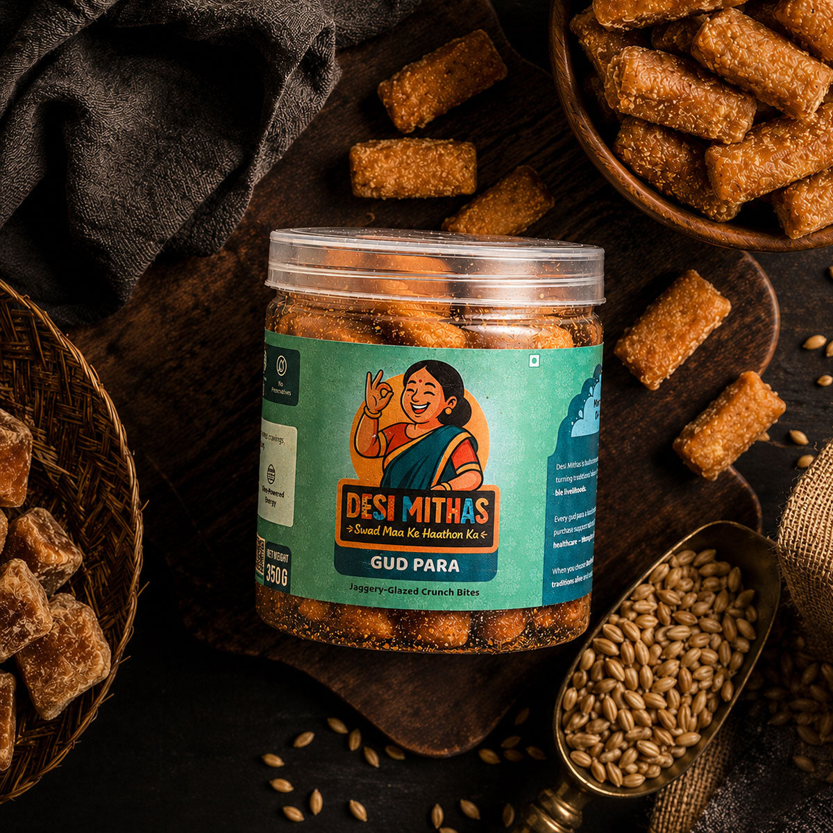 Gud Para (Jaggery-Glazed Crunch Bites)