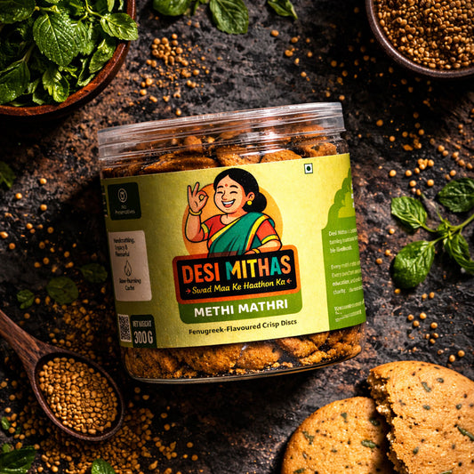 Methi Mathri (Fenugreek-Flavoured Crisp Discs)