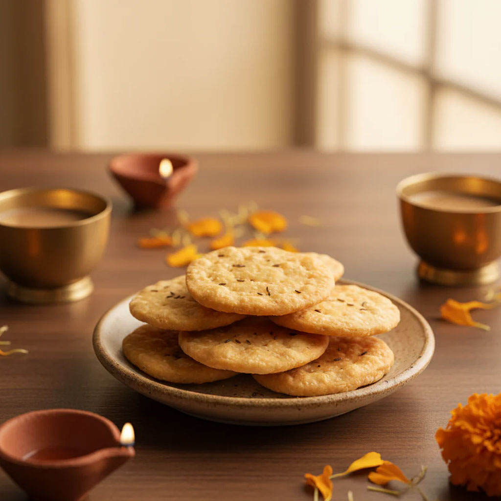 Methi Mathri (Fenugreek-Flavoured Crisp Discs)